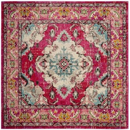 Safavieh 6 ft.-7 in. x 6 ft.-7 in. Monaco Power Loomed Square Area Rug, Pink and Multi MNC243D-7SQ
